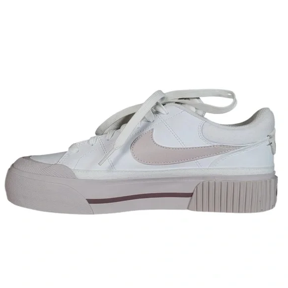 Nike Womens Legacy Lift Court Platinum Smokey Mauve Platform Sneakers Sz 6 EUC - Picture 4 of 9